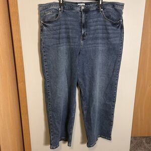 Nine West Womens Wide Leg High Rise Denim Jeans Size 24W Stretch Blue